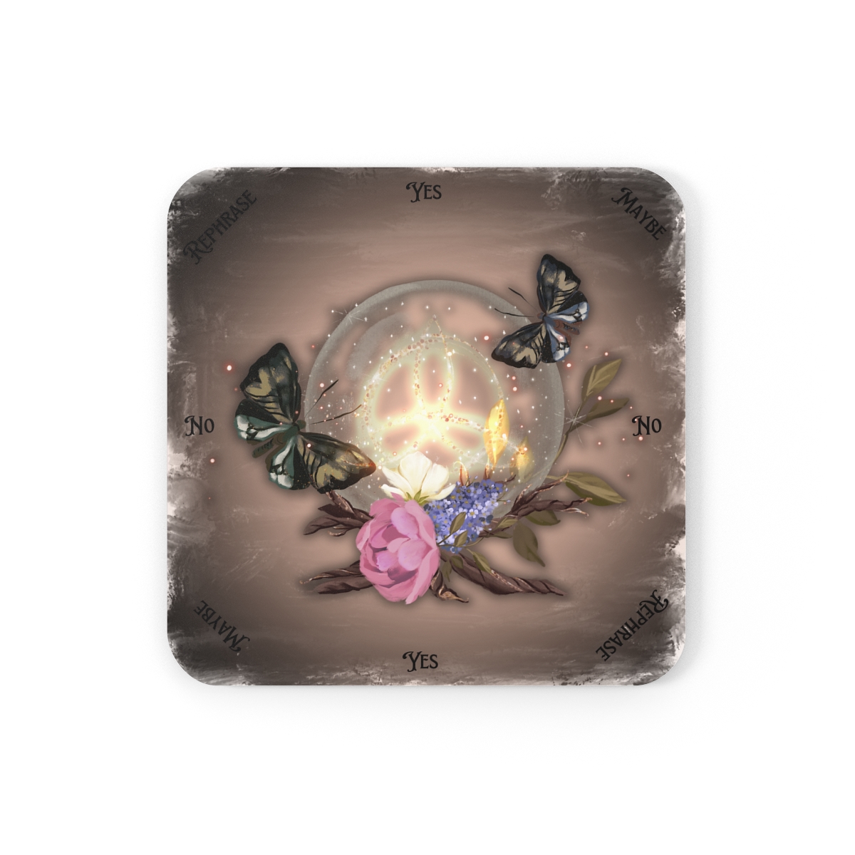 Coaster Pendulum Board | Crystal Ball | Fortune Telling | Cork Back